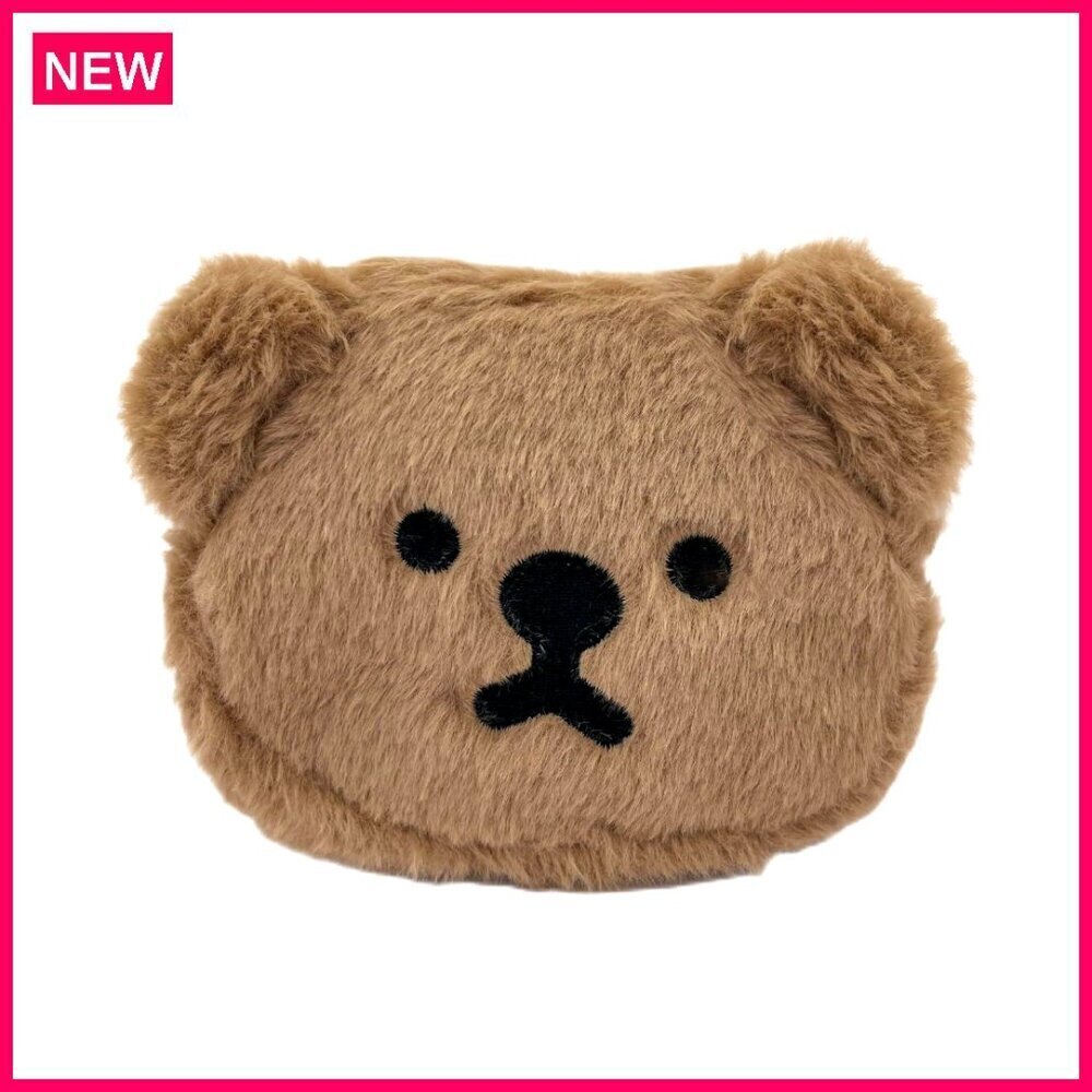 Plush Bear Coin Purse with Zipper, Mini Storage for Cards Cash Lipstick